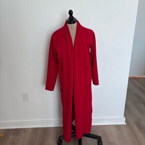 Max Sport Womens Knitted Cardigan Sweater Coat Medium Solid Red Long Sleeve Knit